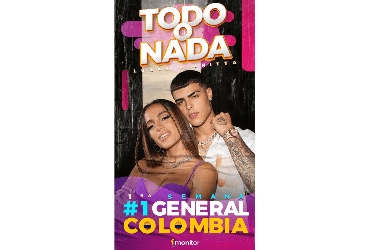 ‘TODO O NADA’ DE LUNAY Y ANITTA #1 EN COLOMBIA