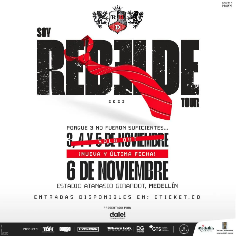 RBD se presentará cuatro noches seguidas en Medellín