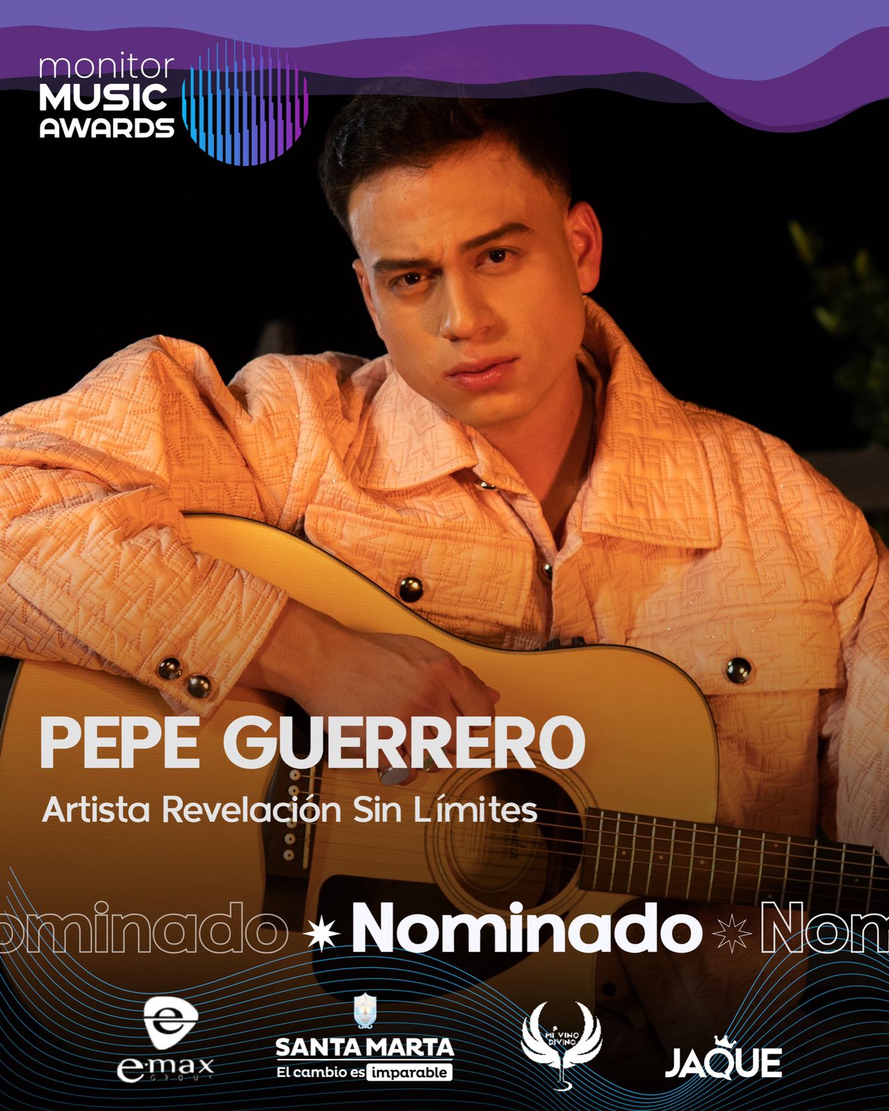 Pepe Guerrero nominado a los Premios Monitor Music Awards como ‘Artista Revelación Sin Límites’